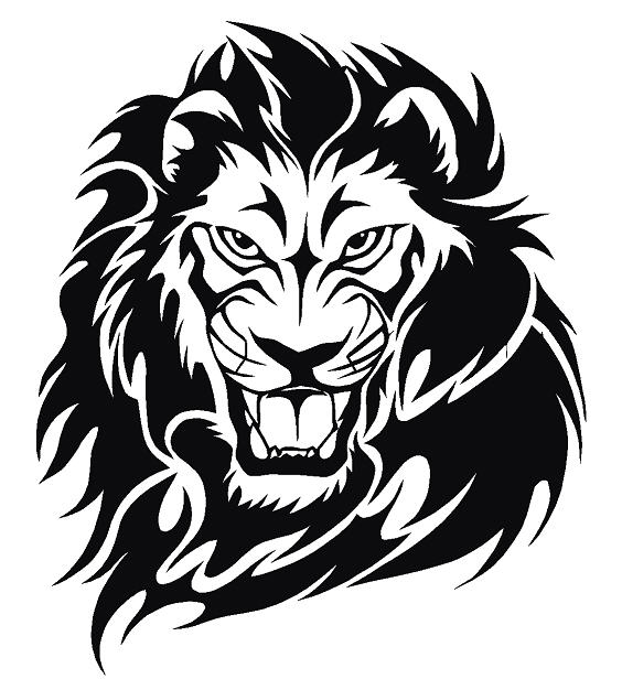 Lion Head Tribal Decal - Click Image to Close