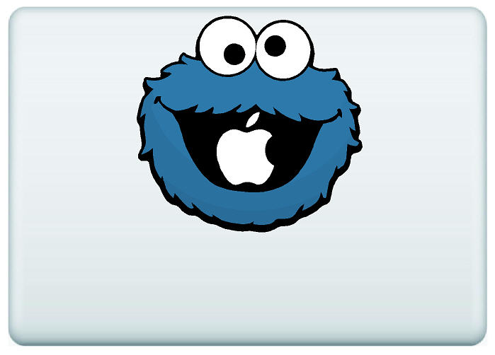 Cookie Monster Apple Decal