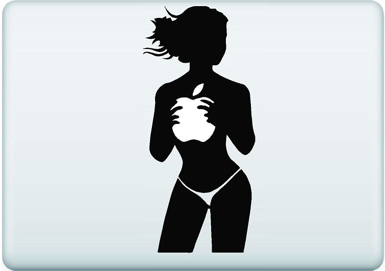 Girl Holding Breasts Decal