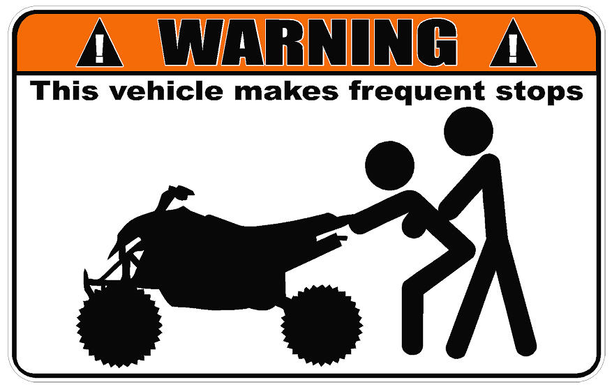 Warning Quad Makes Frequent Stops Decal