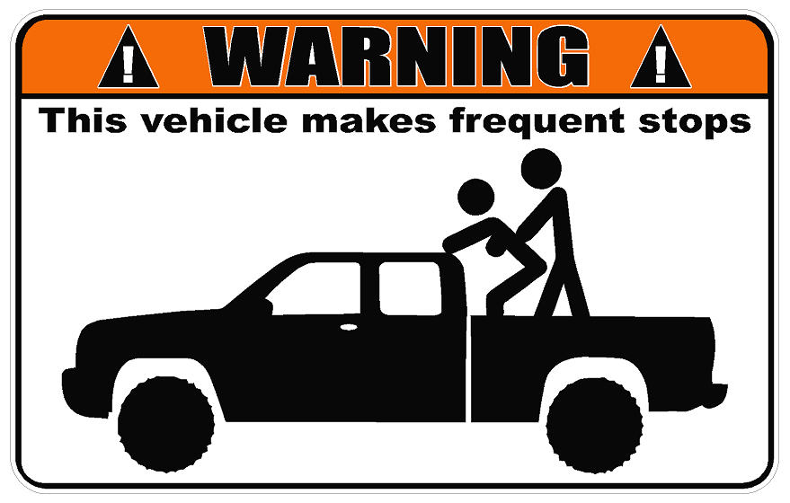 Warning Truck Makes Frequent Stops Decal