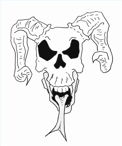 Horned Skull Decal