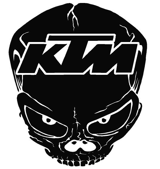 KTM Skull Decal- Solid