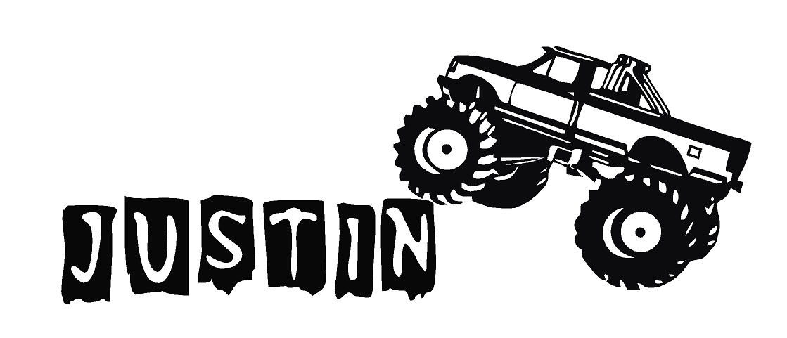 Monster Truck Name Wall Decal
