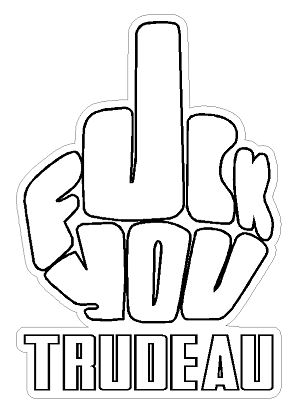 F#%K You Trudeau Hand Decal White