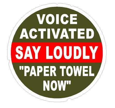 Voice Activated Paper Towel Decal - Click Image to Close