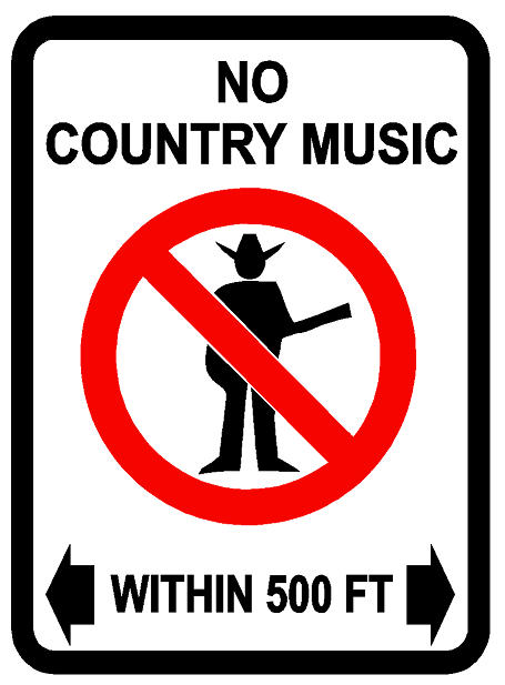 No Country Music Within 500ft Decal - Click Image to Close