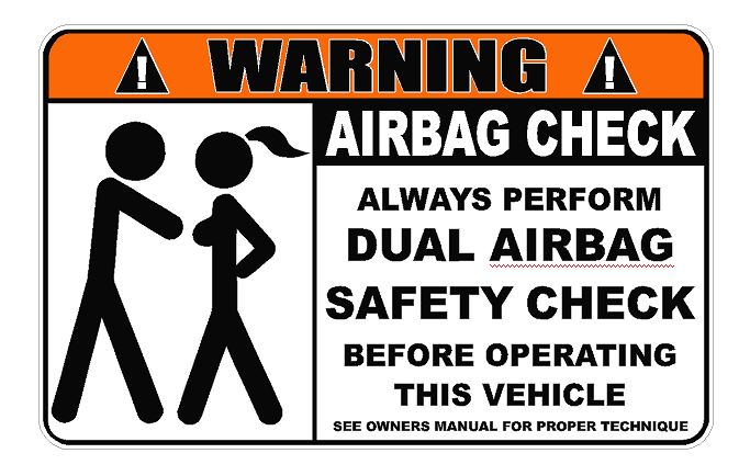Warning Dual Airbag Safety Check Decal - Click Image to Close