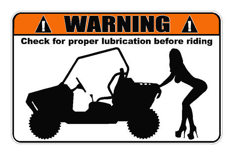 Warning RZR Check Proper Lubrication Decal - Click Image to Close