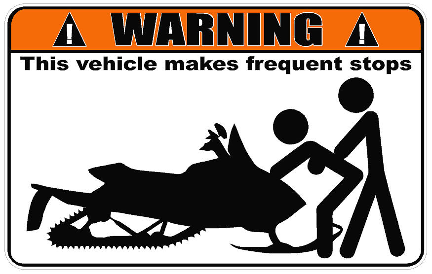 Warning Sled Makes Frequent Stops Decal
