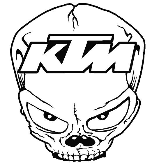 KTM Skull Decal - Outline