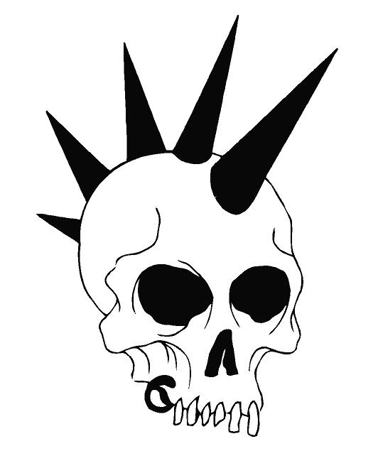 Punk Rocker Skull Decal