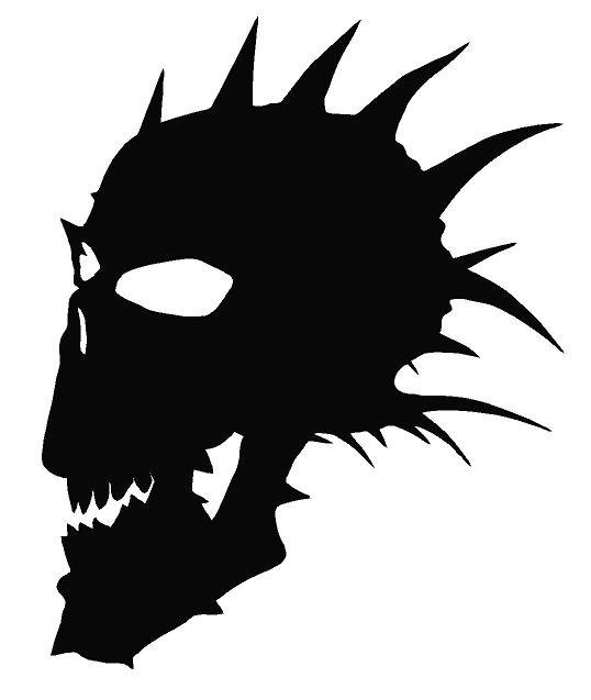 Spiked Skull Decal - Click Image to Close